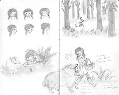 Mushroom scene sketch